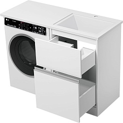 Misty Мебель для ванной с раковиной под стиральную машину Ингрид 120 R белая – фотография-8